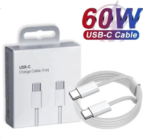 Дата-кабель универ. Type-C на Type-C 1 м 3A 60W, быстрая зарядка (в упак.) (KPR)