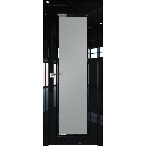 Межкомнатная дверь глянцевая Profil Doors 127L чёрный люкс остеклённая