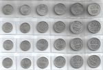 Набор из 24-х серебряных монет 1922-1930 гг. (10, 15 и 20 копеек) VF-XF
