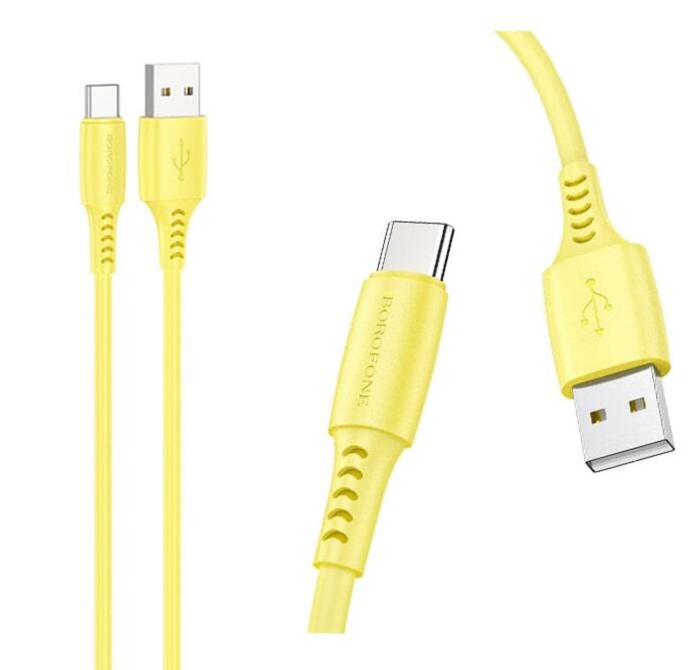 Кабель USB - TypeC BOROFONE BX40 (желтый) 1м, ароматизированный, без упаковки