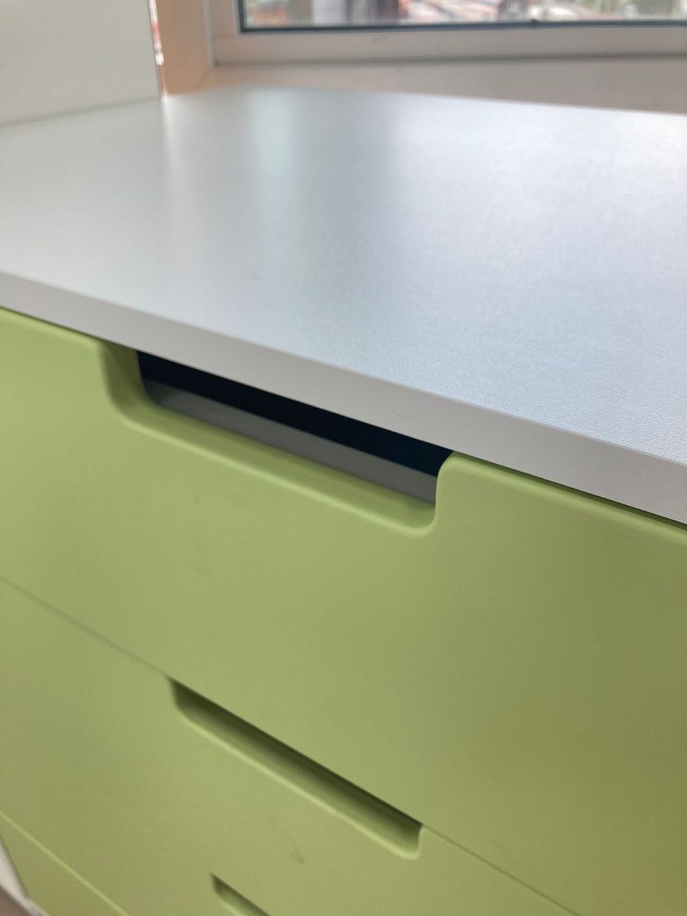 Комод Облако с 4 ящиками МДФ белый/мята