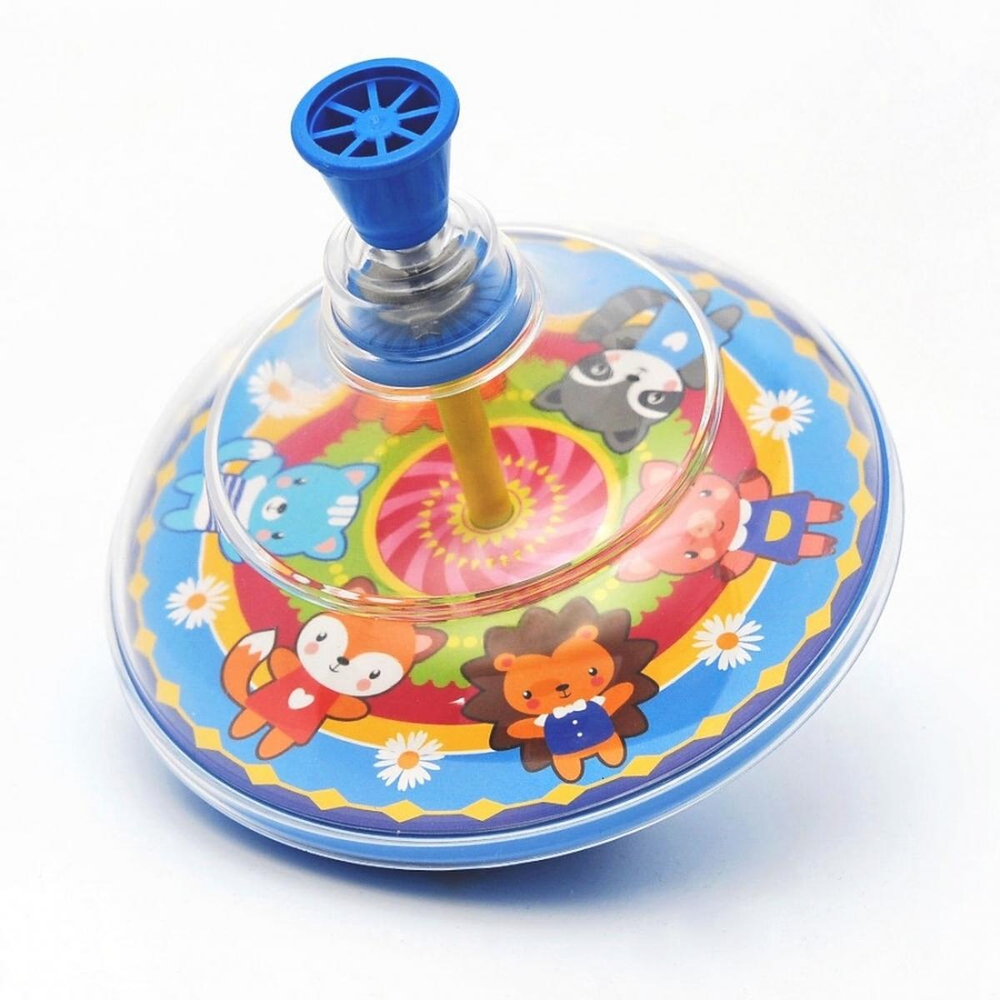 Юла прозрачная "Малыши" d14,5 h16 см в сетке