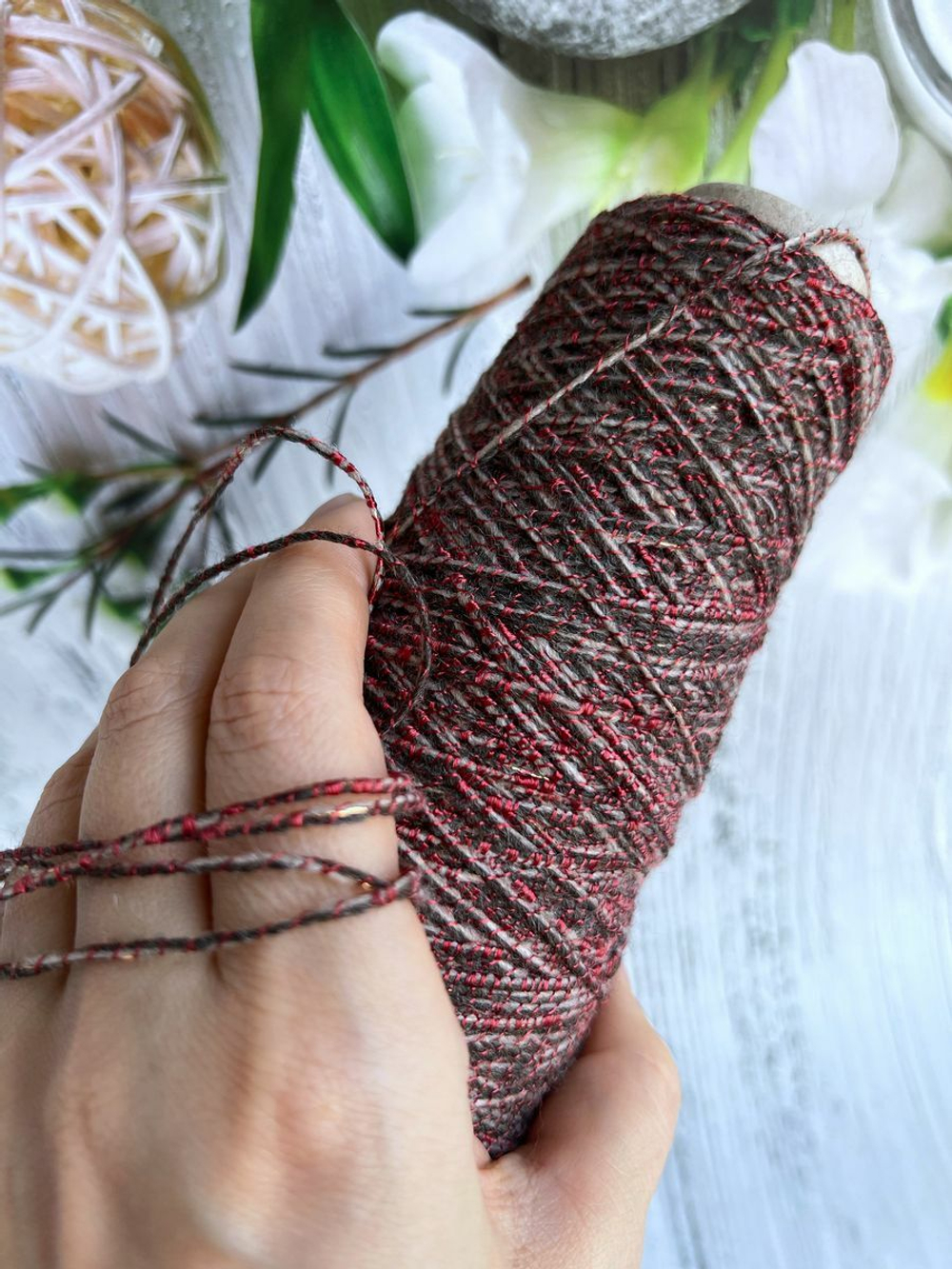 Пряжа для вязания с люрексом