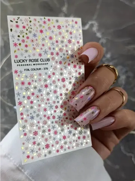 Lucky Rose Слайдеры наклейки для длинных ногтей 379