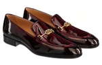 LOUIS VUITTON Club Patent Leather Loafers Men"s Burgundy
