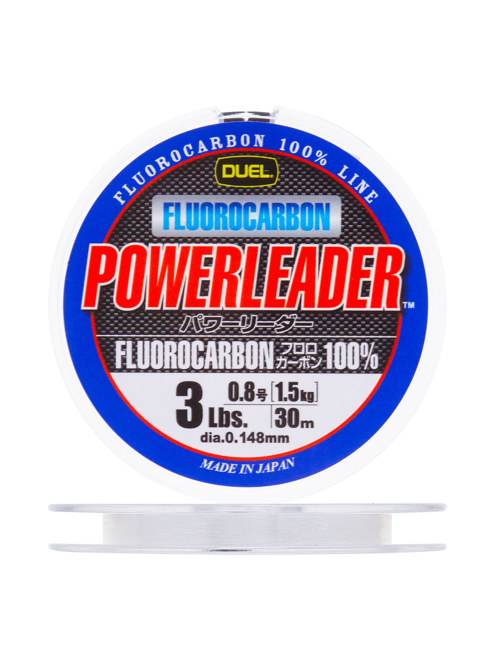 Флюорокарбоновая поводочная леска для рыбалки Duel Hardcore Powerleader FC Fluorocarbon 100%, 0,205 мм, 30 м, 3 кг, прозрачный