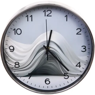 Часы настенные «HOME STYLE» 30см Абстракция, серебристый корпус