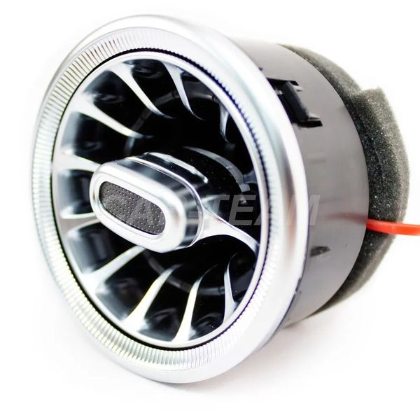 Сопло вентиляции (mini ver 2.0) в стиле AMG регулируемое с красной подсветкой - серебро (1шт)