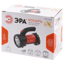 Светодиодный фонарь ЭРА PA-607 прожектор аккумуляторный 8 Вт, литий, поворотная ручка, Альфа
