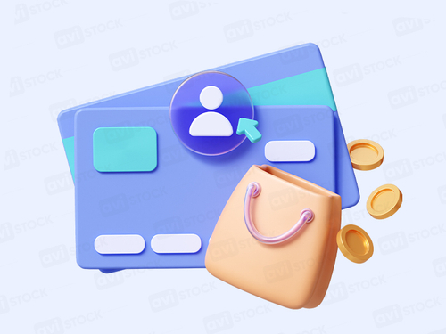 3D кредитная карта с сумкой