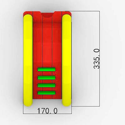 Надувная мини-лестница для бассейна из ПВХ, красный, 3,3*1,7*2,1 м