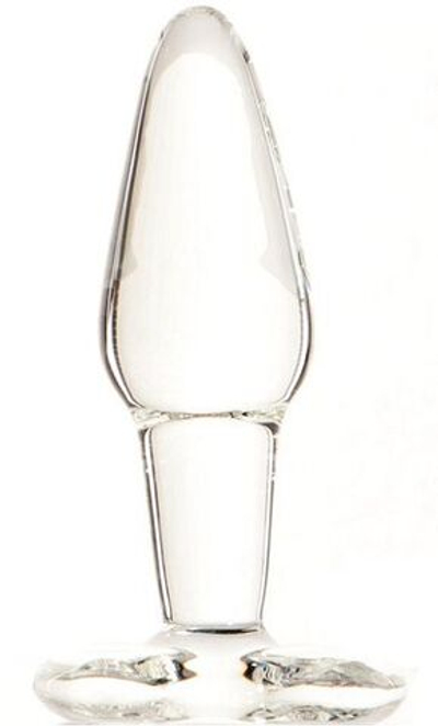 Прозрачная стеклянная анальная пробка - 12 см. (Цвет: прозрачный)