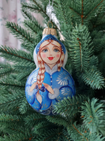 Матрешка стеклянная Снегурочка