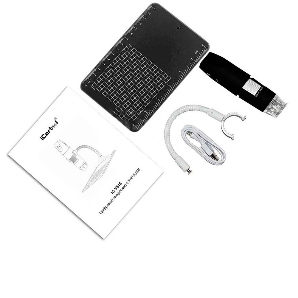 USB-микроскоп цифровой iCartool Wi-Fi, 2 Мпикс, 50–1000x (IC-V316)