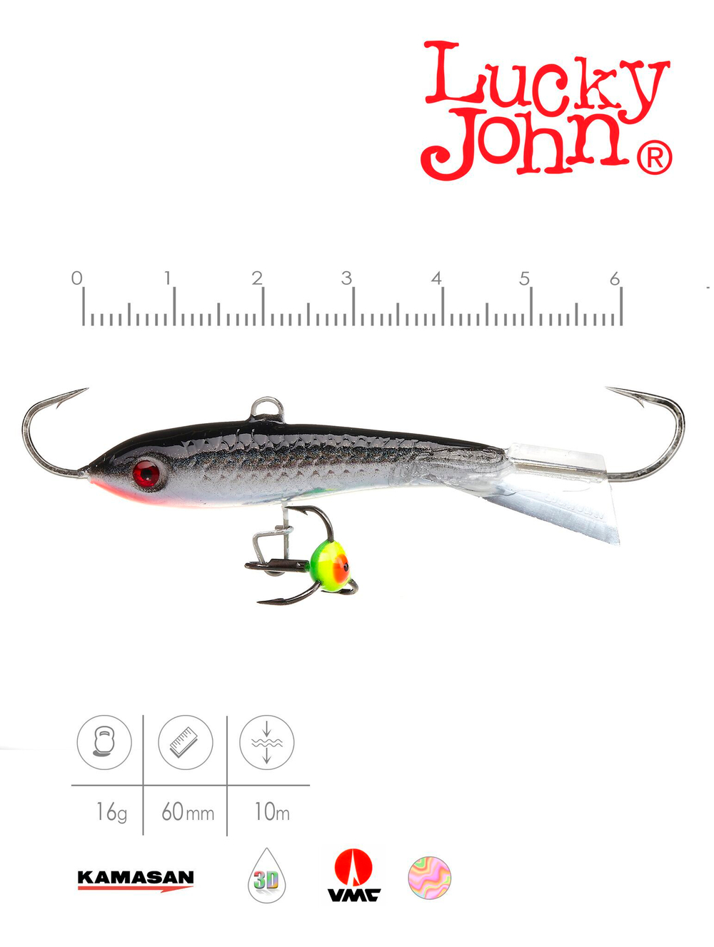 Балансир LUCKY JOHN Classic №6 (+тройник), цвет 13H, арт. 81601-13H