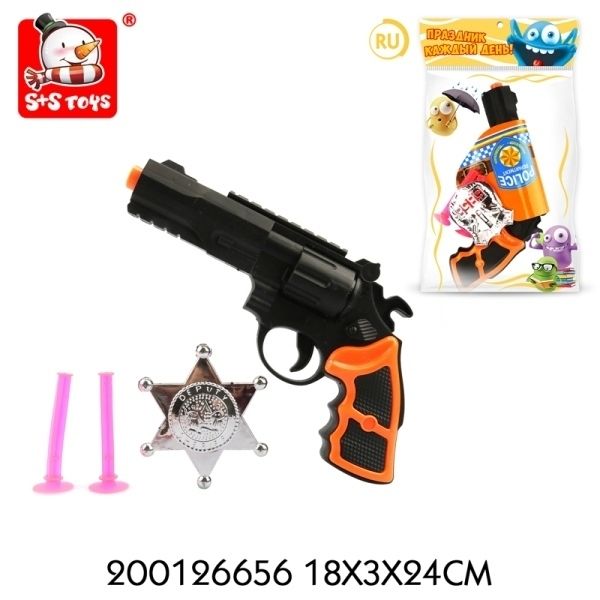 Набор полиция (пистолет, присоски, значок)