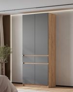 Шкаф 2-х створчатый Багира ШК-03 крафт/графит