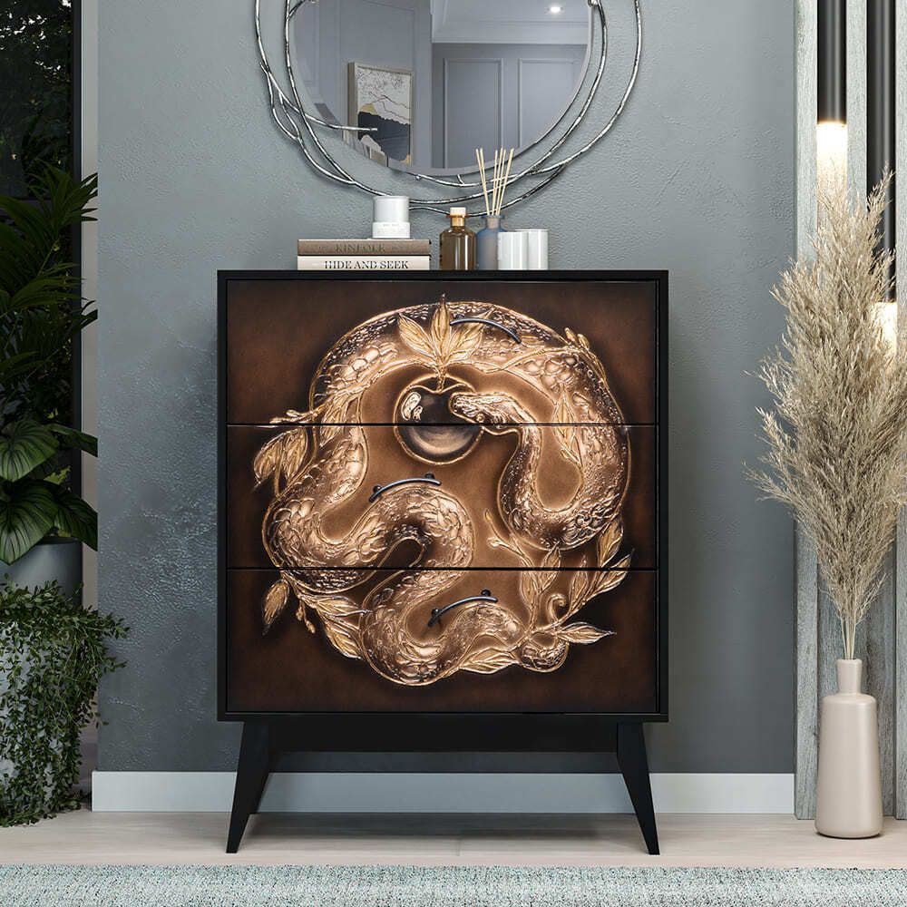 Комод Яблоко Евы с 3 ящиками Найт