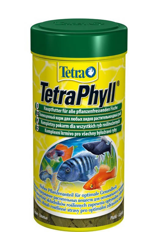 Корм для рыб TetraPhyll, хлопья д/травоядных рыб 250 мл.
