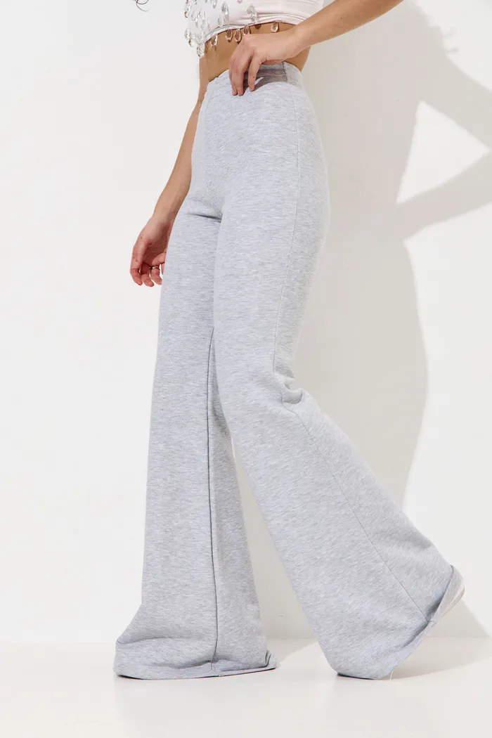 Джоггеры клеш цвета серый меланж