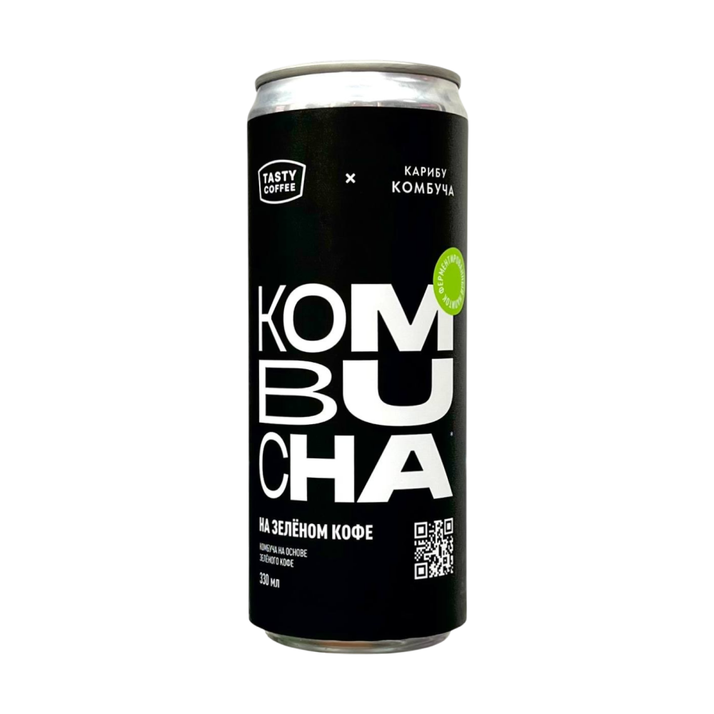 Комбуча Карибу на зеленом кофе, 330 мл