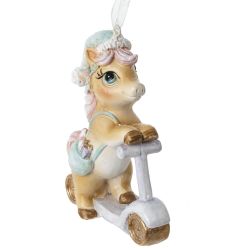 GAEM Фигурка декоративная подвесная "Лошадка на самокате", L7 W3 H9 см