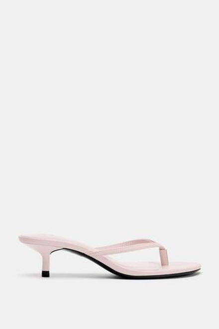 ZARA БОСОНОЖКИ НА ТОНКОМ КАБЛУКЕ, РОЗОВЫЙ