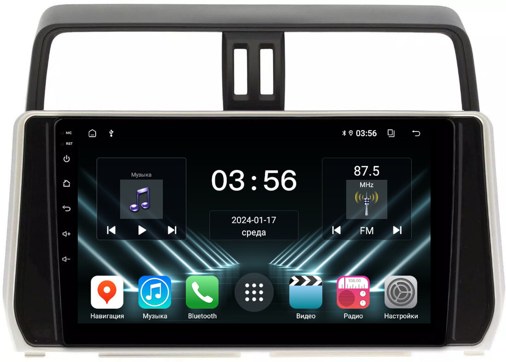 Магнитола Toyota Land Cruiser Prado 150 2017-2023 - FarCar DX1053M монитор 10.36" IPS на Android 13, 4+64Гб, CarPlay