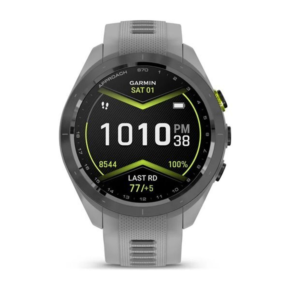 Умные часы Garmin Approach S70 (42 мм) с черным керамическим безелем и серым ремешком