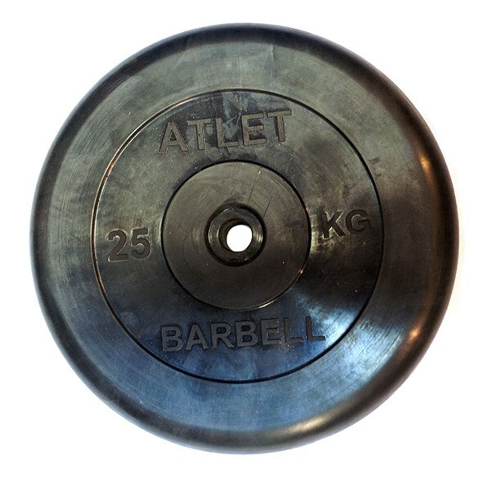 Диск обрезиненный BARBELL ATLET 25 кг / диаметр 26 мм