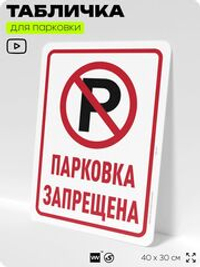 Табличка для парковки "Парковка запрещена", для дома, офиса, организаций, 40х30 см, Silver Plane x Айдентика Технолоджи