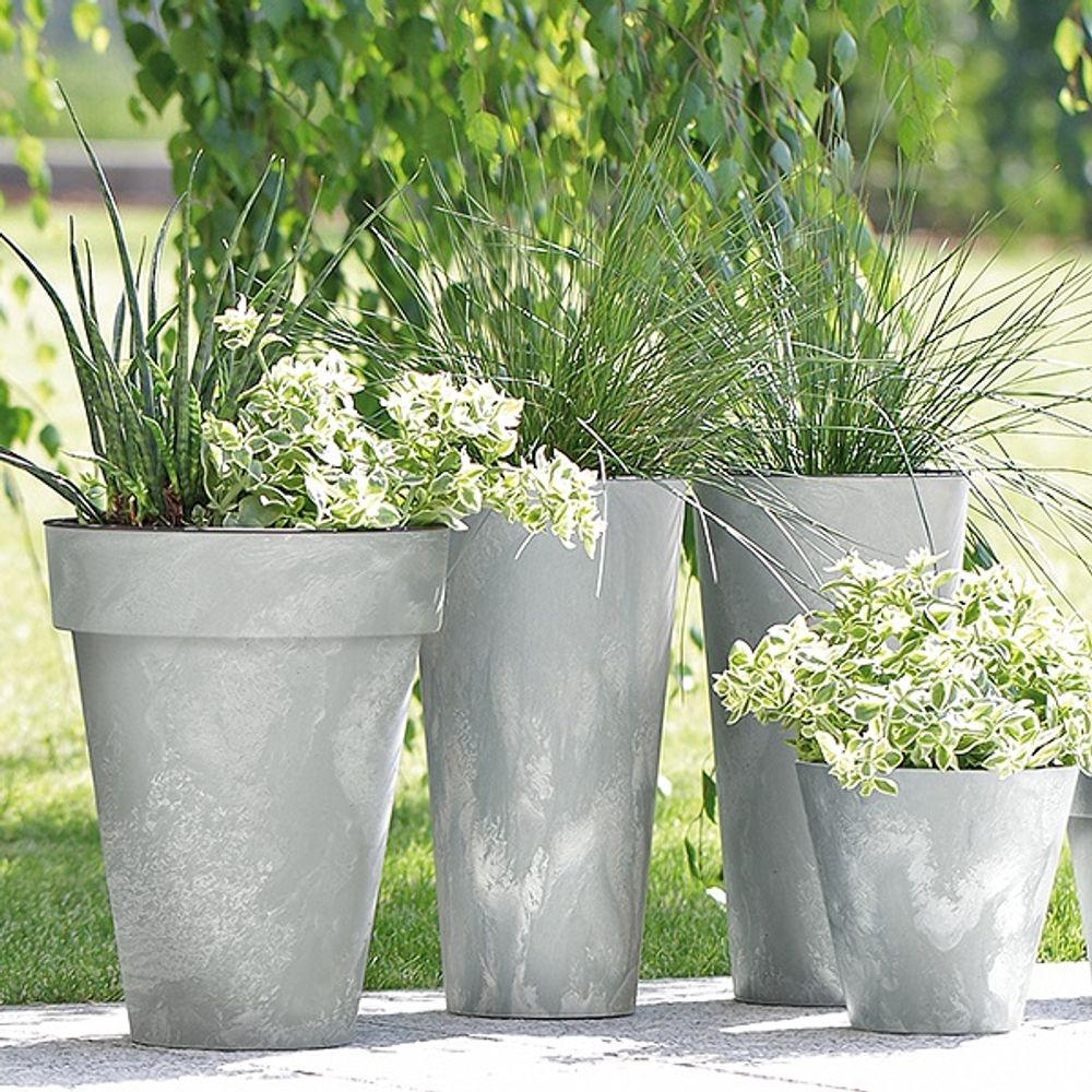 Кашпо для цветов Prosperplast Tubus Beton 12л, бетон