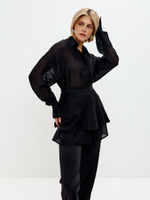 Черная блузка с баской Luna