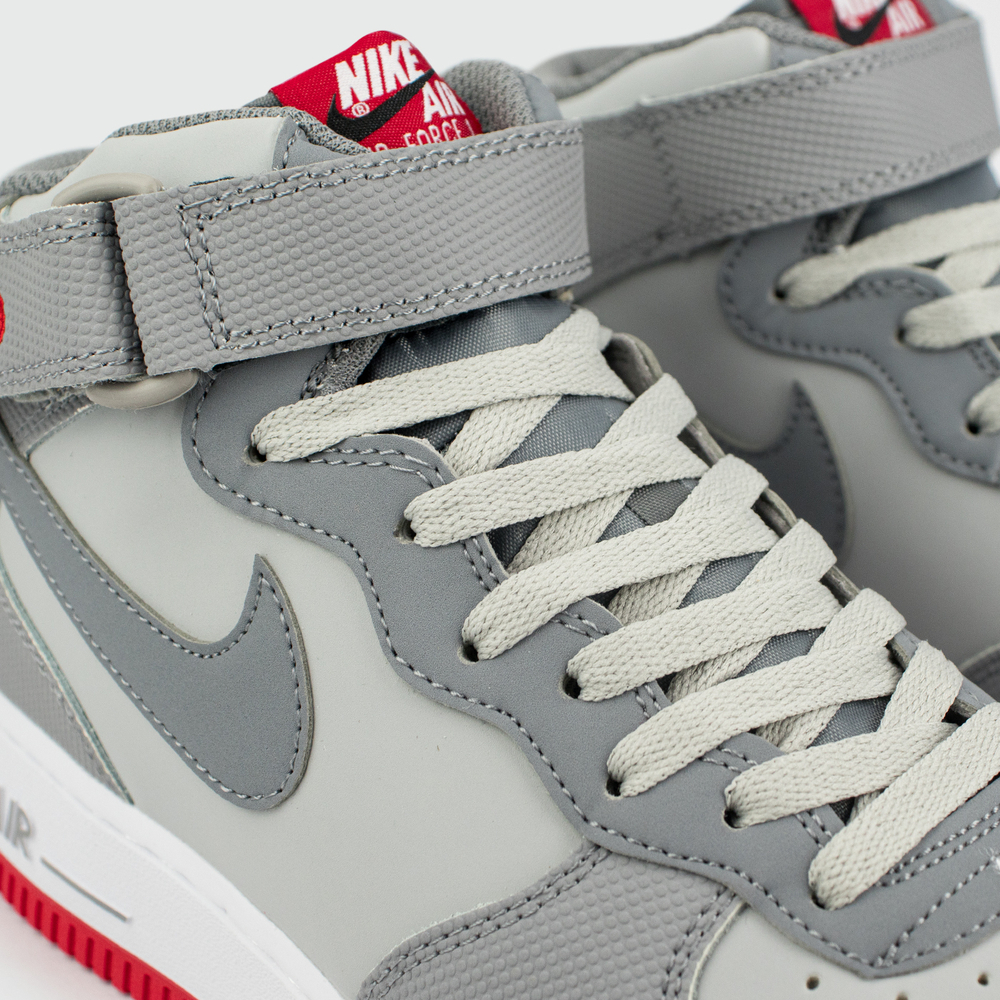 Кроссовки Nike Air Force 1 Wmns L.Grey / Red Ftwr.