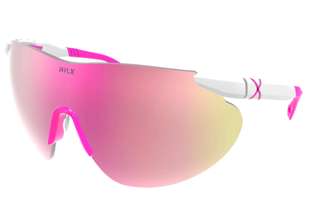 Спортивные очки с диоптриями HILX Domain Shiny White / Pink Lens