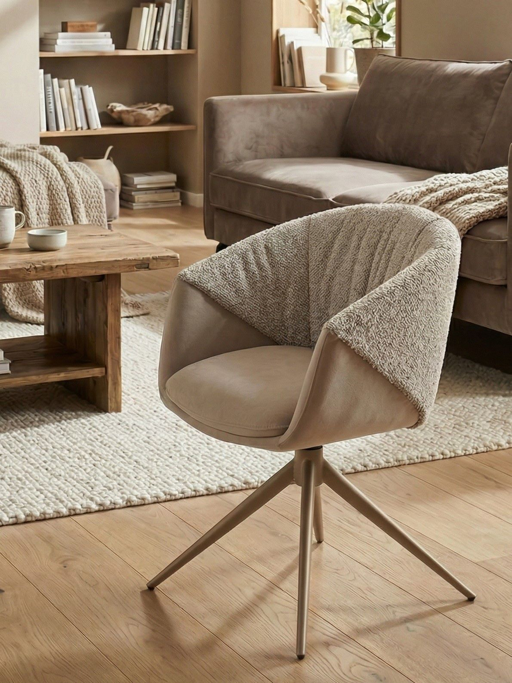 Стул ГИССЕН (GISSEN) 360 град., цвет ЛАТТЕ RIELY-111 / V885-3, ткань / ЛАТТЕ, ®DISAUR