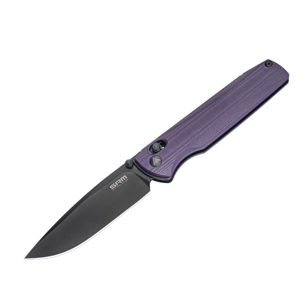 Нож складной SRM 258L-GN Terrier Black Ti (D2, Purple G10)