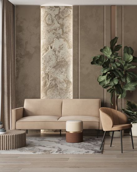 Пуф Кэрри с ящиком шенилл коричневый