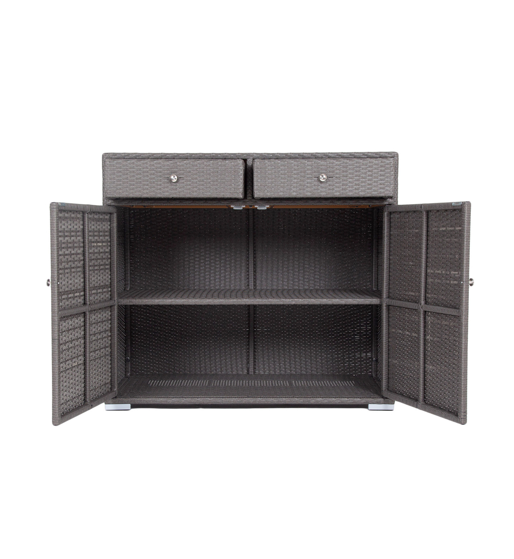 "Мальта" тумба плетеная из искусственного ротанга, цвет графит