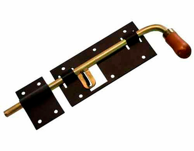 Засов гаражный с проушиной 400мм мод.2  черный (Тонар-Домарт)