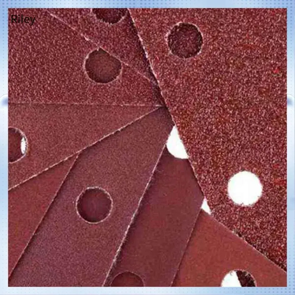 40 шт., квадратная флокированная наждачная бумага, 8 отверстий, 40-80 зернистость, ассортимент листов абразивной бумаги инструментов
