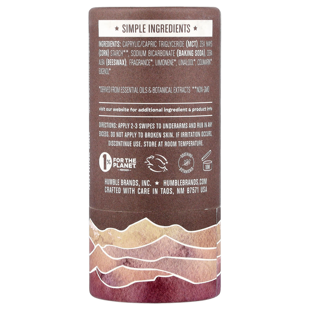 Humble Brands, дезодорант без алюминия, пачули и копал, 75 г (2,65 унции)