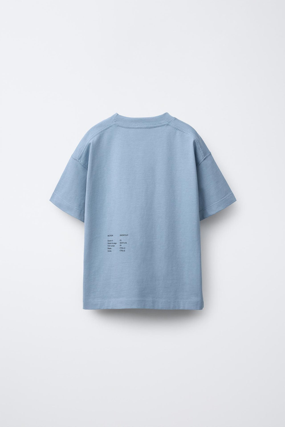 ZARA ФУТБОЛКА ИЗ ПЛОТНОЙ ТКАНИ С ВЫШИТОЙ НАДПИСЬЮ, НЕБЕСНО-ГОЛУБОЙ