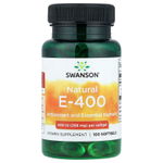 Swanson, E-400, натуральный витамин E, 268 мг (400 МЕ), 100 капсул