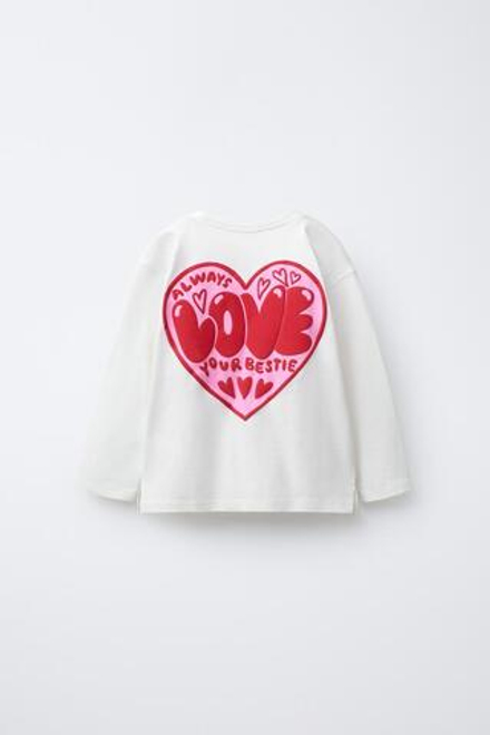 ZARA ЛОНГСЛИВ С РЕЛЬЕФНЫМ ПРИНТОМ, БЕЛЫЙ