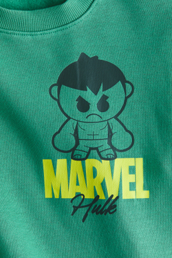 H&M Толстовка с принтом Marvel, зеленый