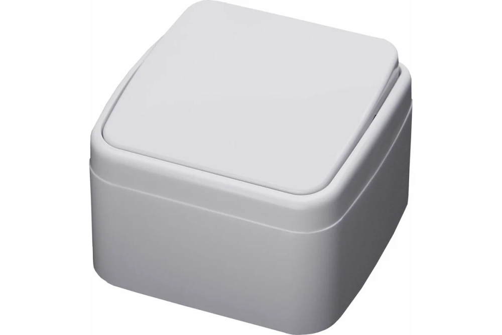 Выключатель STEKKER одноклавишный открытой установки 250В, 10А, белый, серия Basic PSW10-41-20 39031