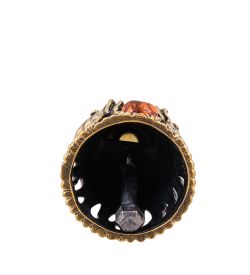 AM-3775 Колокольчик «Зайчиха» (латунь, янтарь)