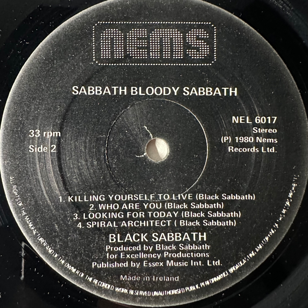 Black Sabbath ‎– Sabbath Bloody Sabbath (Ирландия 1982г.)