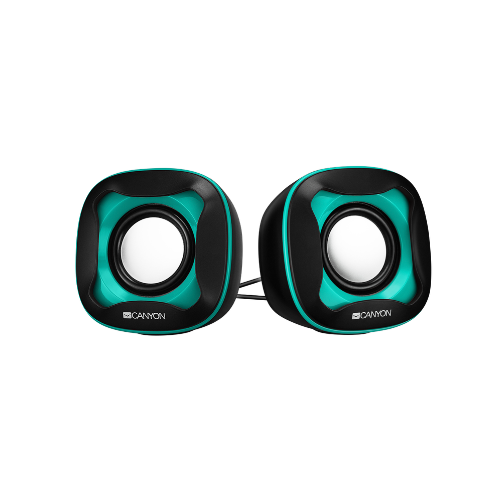 Canyon USB 2.0 Speaker black+light blue 7472C 2*3W 4 Ohm ABS 1.2m cable with USB2.0 &amp; 3.5mm  Колонки